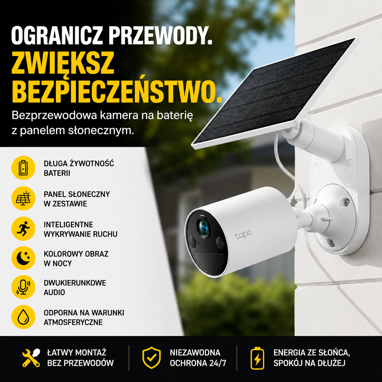 Kamera do monitoringu zasilana energią słoneczną