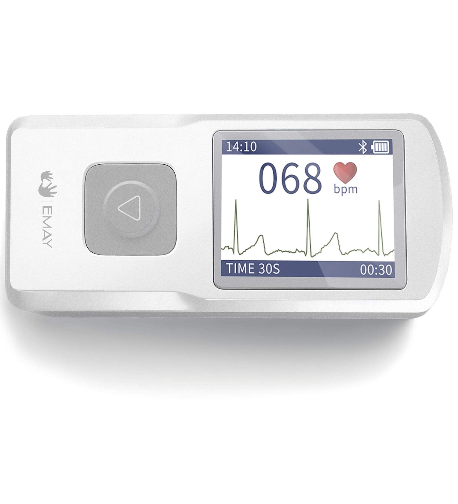 EMAY przenośny monitor EKG (kompatybilny z iPhone, Android, Mac i Windows) | Osobisty monitor serca EKG
