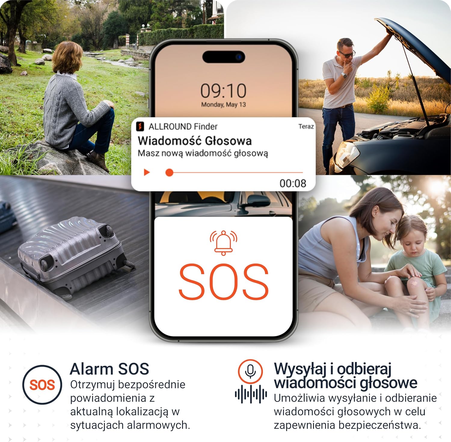 PAJ Easy Finder 4G, GPS Tracker Dla Dzieci, Seniorów i Osób z Demencją, Wiadomości Głosowe, Lokalizacja w Czasie Rzeczywistym, Przycisk SOS, 14 Dni Pracy Na Baterii, Mini Tracker