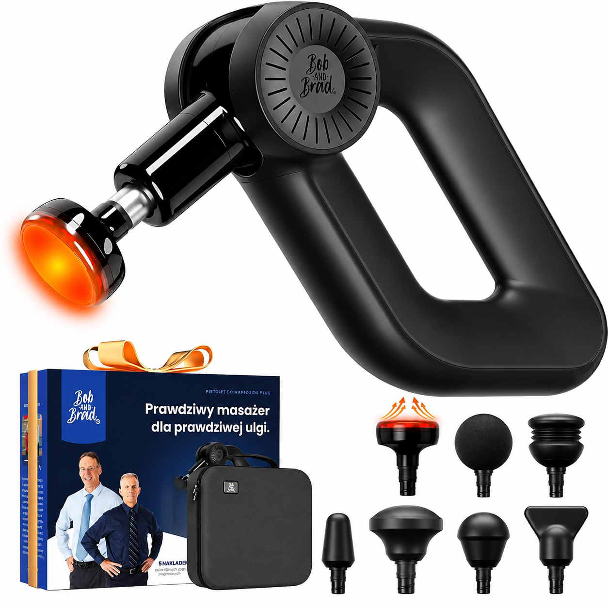 Pistolet do masażu Bob and Brad D6 Pro Plus z funkcją podgrzewania, głębokim masażem tkanek i mięśni, amplitudą 16 mm, elektryczny ręczny masażer udarowy, łagodzi ból mięśni, odpowiedni prezent zarówno dla mężczyzn, jak i kobiet.
