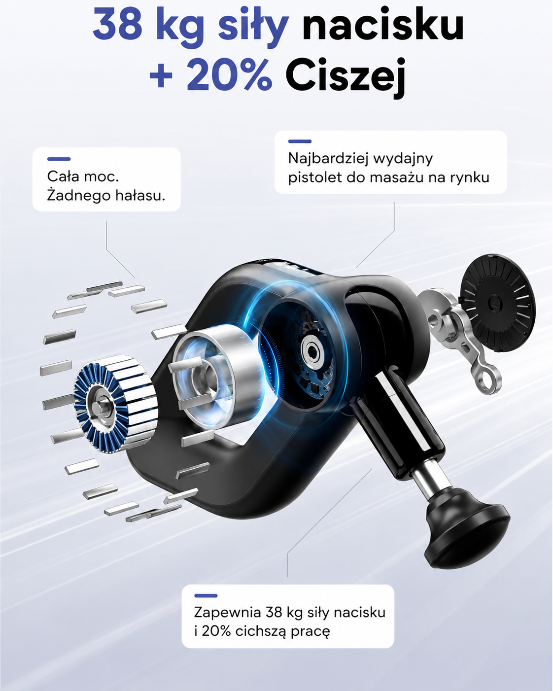 Pistolet do masażu Bob and Brad D6 Pro Plus z funkcją podgrzewania, głębokim masażem tkanek i mięśni, amplitudą 16 mm, elektryczny ręczny masażer udarowy, łagodzi ból mięśni, odpowiedni prezent zarówno dla mężczyzn, jak i kobiet.