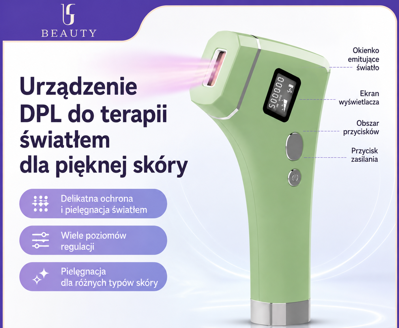 Urządzenie kosmetyczne czarno-złote do twarzy – przeciwstarzeniowe, rozjaśniające cerę, urządzenie do odmładzania skóry światłem mlecznym