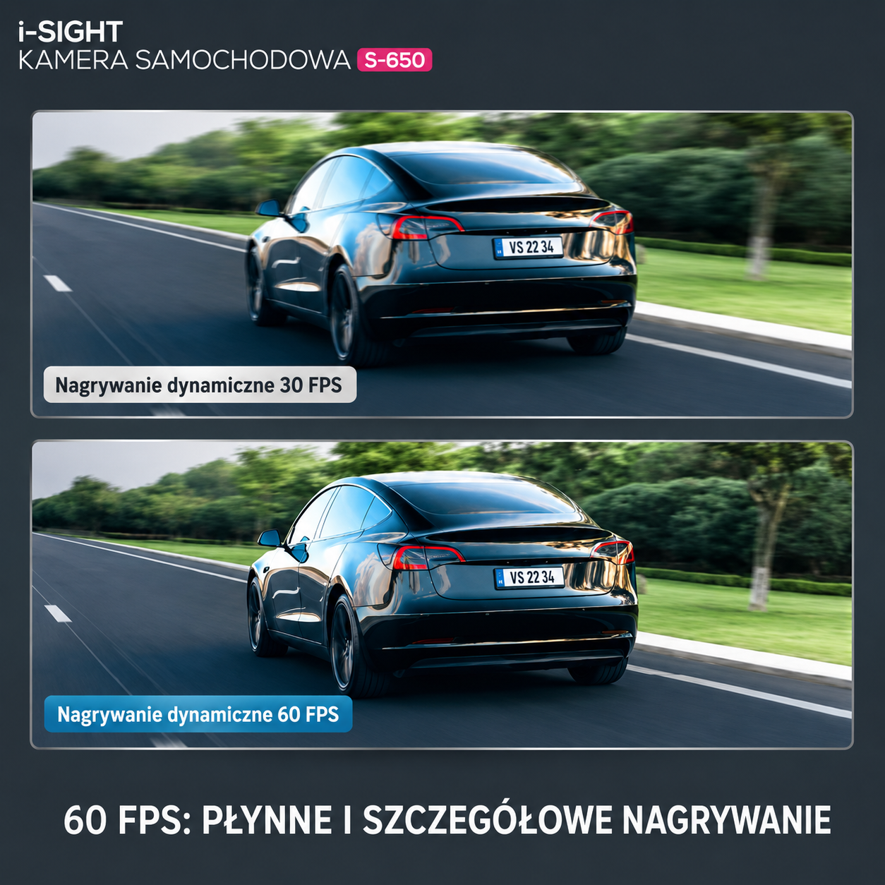 Rejestrator jazdy Trapo i-Sight S-650 | 2K HDR | 60 klatek/s | System ADAS