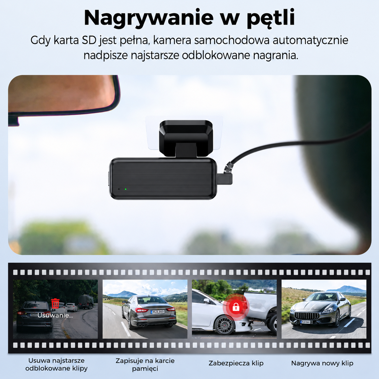 [Copy]70mai M500 Kamera samochodowa z WBUDOWANĄ pamięcią 64GB