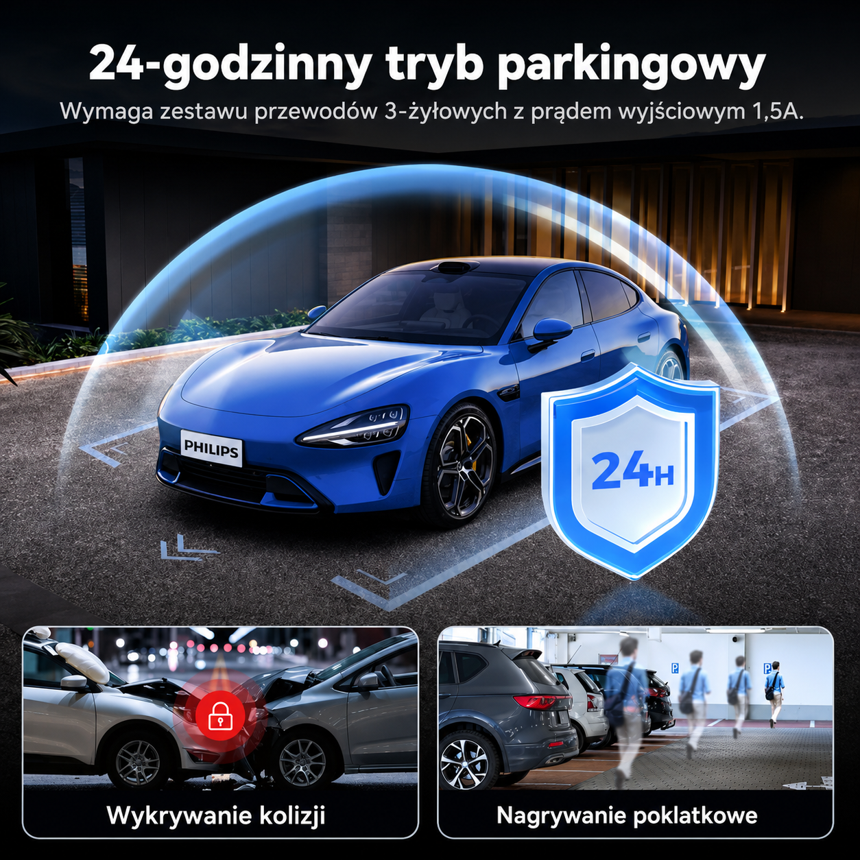 [Copy]70mai M500 Kamera samochodowa z WBUDOWANĄ pamięcią 64GB
