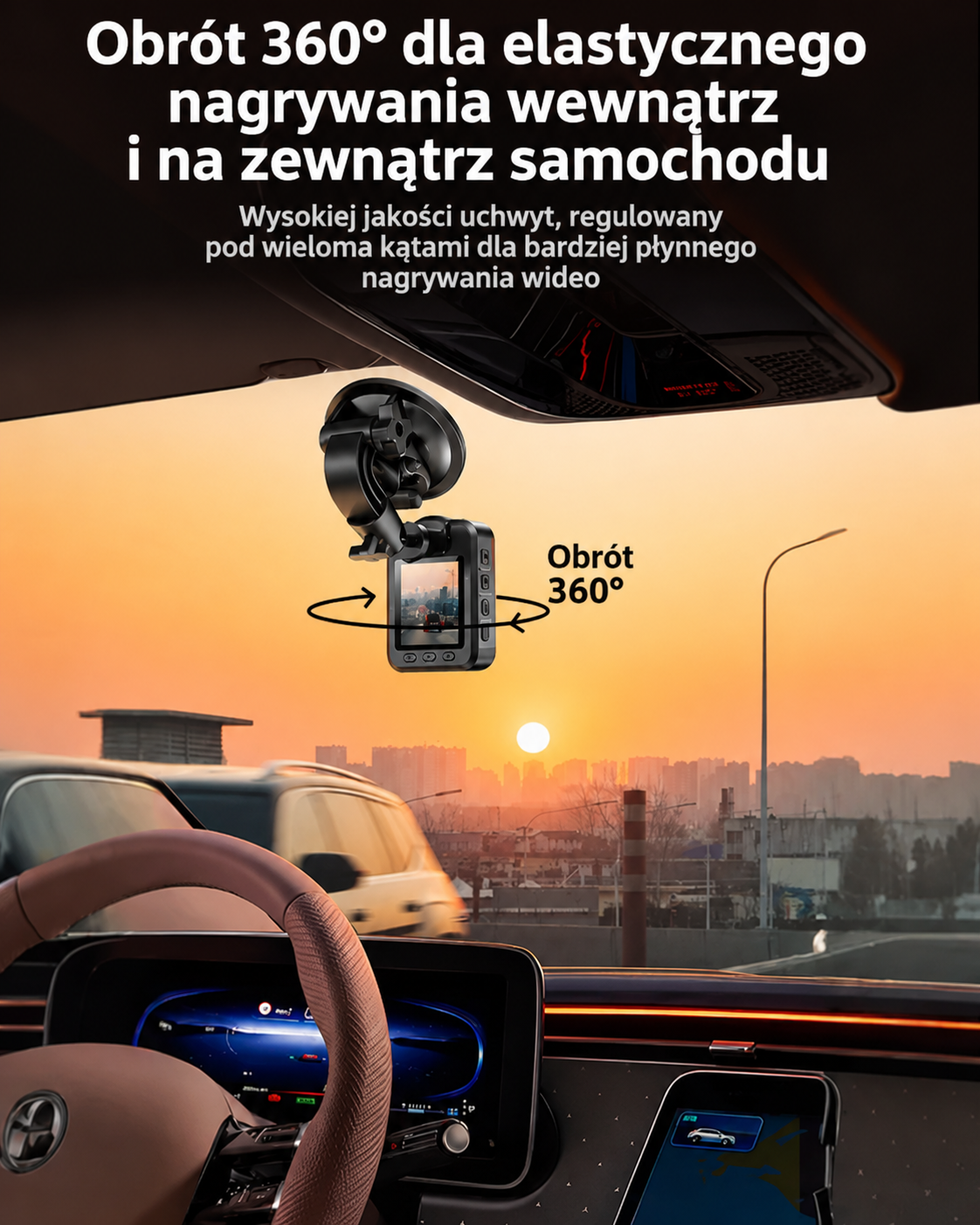 [Copy]Rejestrator samochodowy EKLEVA 4K+1080P dwukanałowy z WiFi, całodobowe monitorowanie parkowania, czarna skrzynka