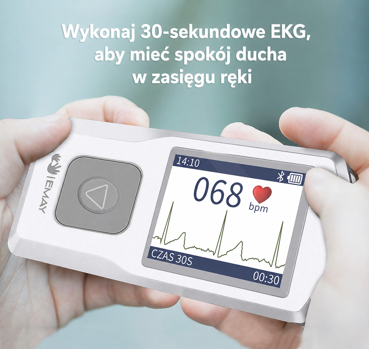 EMAY przenośny monitor EKG (kompatybilny z iPhone, Android, Mac i Windows) | Osobisty monitor serca EKG