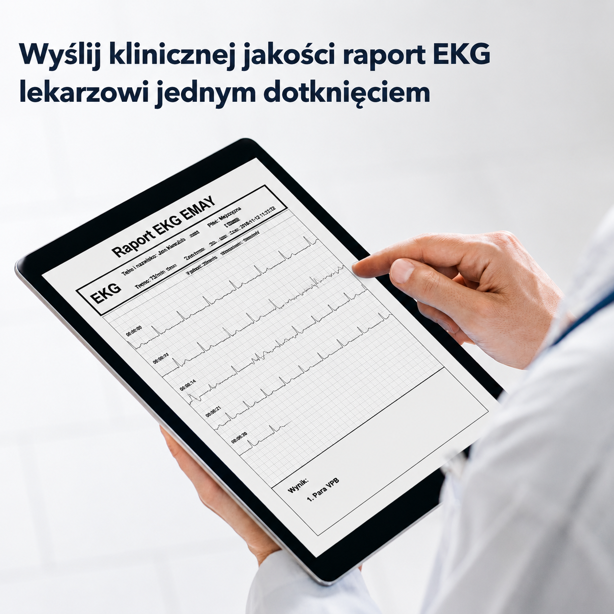 EMAY przenośny monitor EKG (kompatybilny z iPhone, Android, Mac i Windows) | Osobisty monitor serca EKG