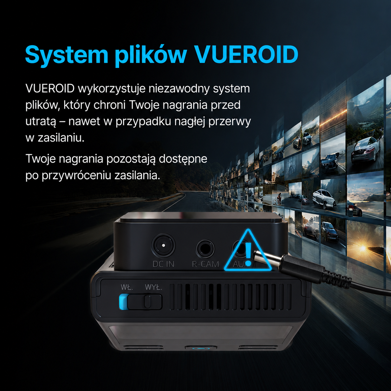 VUEROID S1 4K Infinite 3-kanałowa kamera samochodowa z widzeniem nocnym Sony STARVIS 2, Wi-Fi 5GHz, GPS i trybem parkowania całodobowego