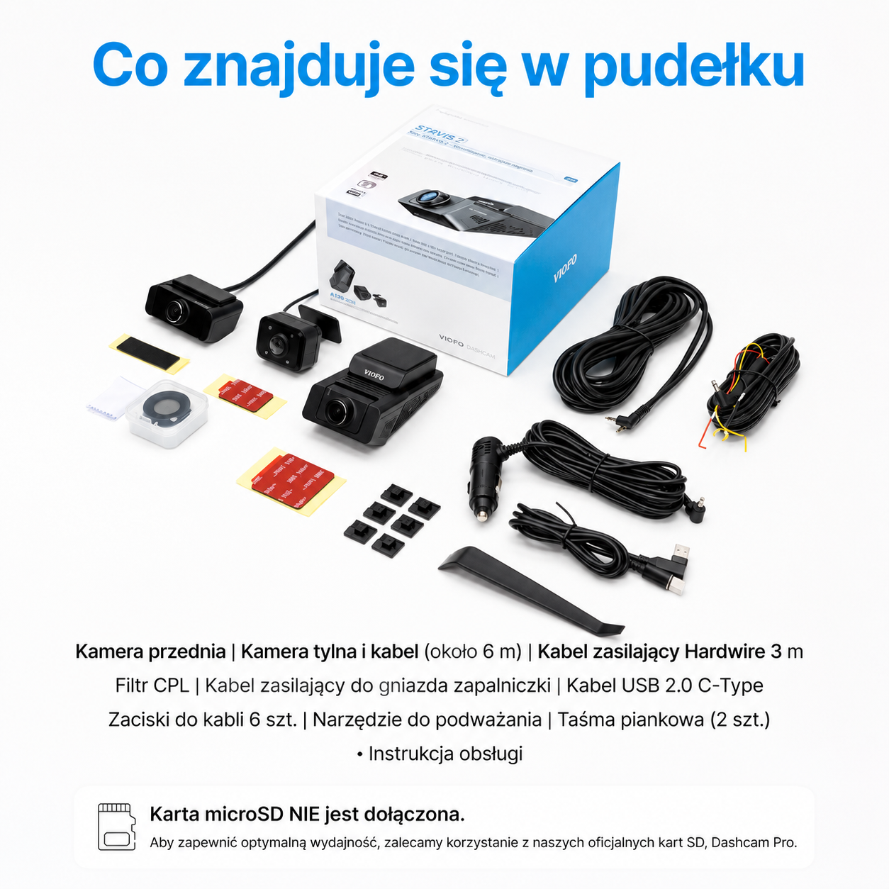 VUEROID S1 4K Infinite 3-kanałowa kamera samochodowa z widzeniem nocnym Sony STARVIS 2, Wi-Fi 5GHz, GPS i trybem parkowania całodobowego