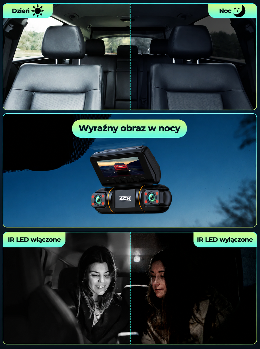 [Copy]Wideorejestrator 70MAI A800S 4K + Kamera dodatkowa RC06