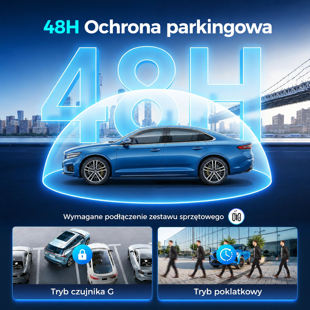 Wideorejestrator DDPAI N5 Dual 4K przedni i tylny, rozdzielczość 2160P+1080P, wbudowany GPS, WiFi 5GHz, wbudowana pamięć eMMC 32 GB (darmowa), obsługa kart do 512 GB, radarowa detekcja ruchu, noktowizja, całodobowy tryb monitoringu parkowania