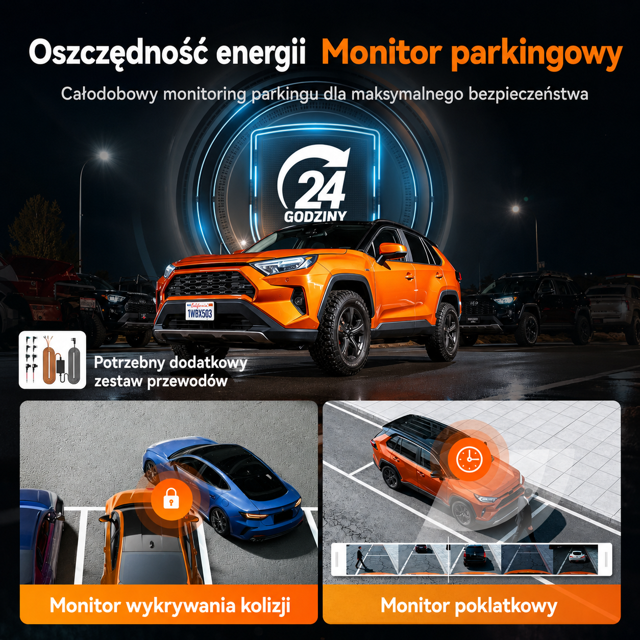 Kamera samochodowa Wolfbox X5 Duo przód-tył 4K + 2,5K z czujnikiem STARVIS 2 IMX678, kompaktowa mini kamera samochodowa