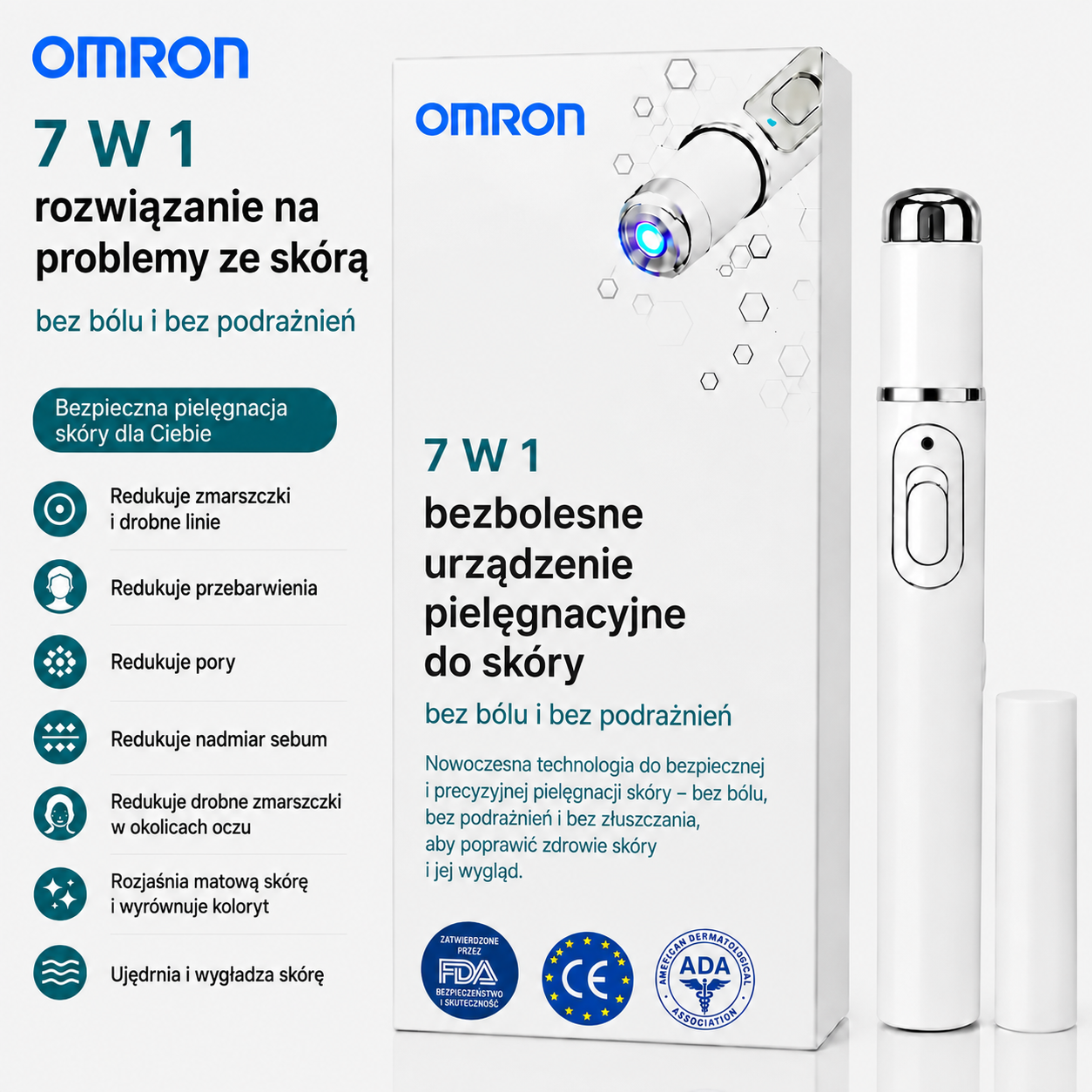 Omron™ wielofunkcyjne piórko do usuwania znamion dla całego ciała – najnowszy model z 2026 roku. Bezbolesne, nieinwazyjne rozwiązanie do pielęgnacji skóry. Umożliwia szybkie usuwanie znamion w zaciszu własnego domu, bez powstawania blizn. Wyprodukowane w