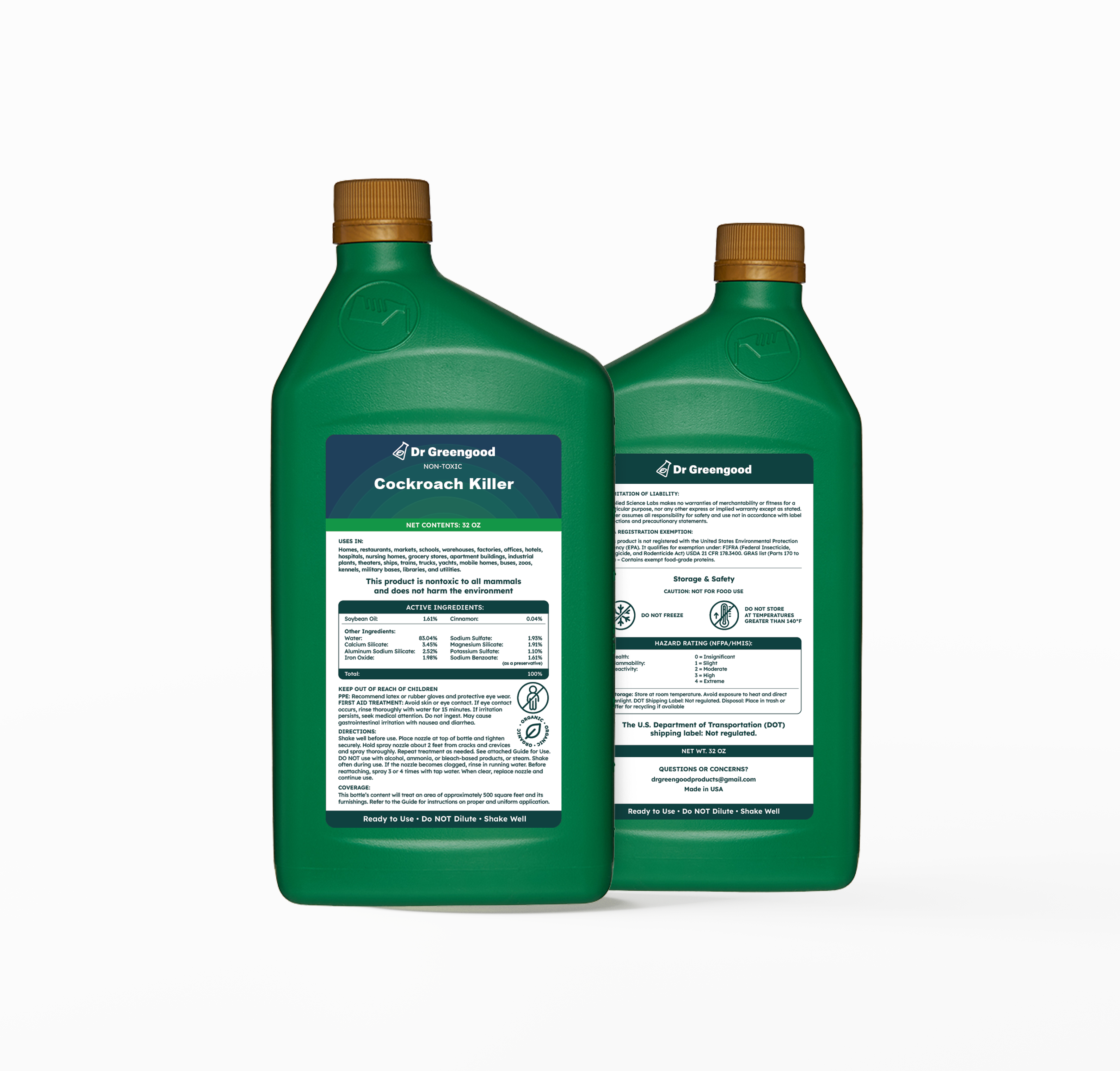 Dr Greengood Commercial Cockroach Killer 32 Oz. Bottle (Ready To Use)