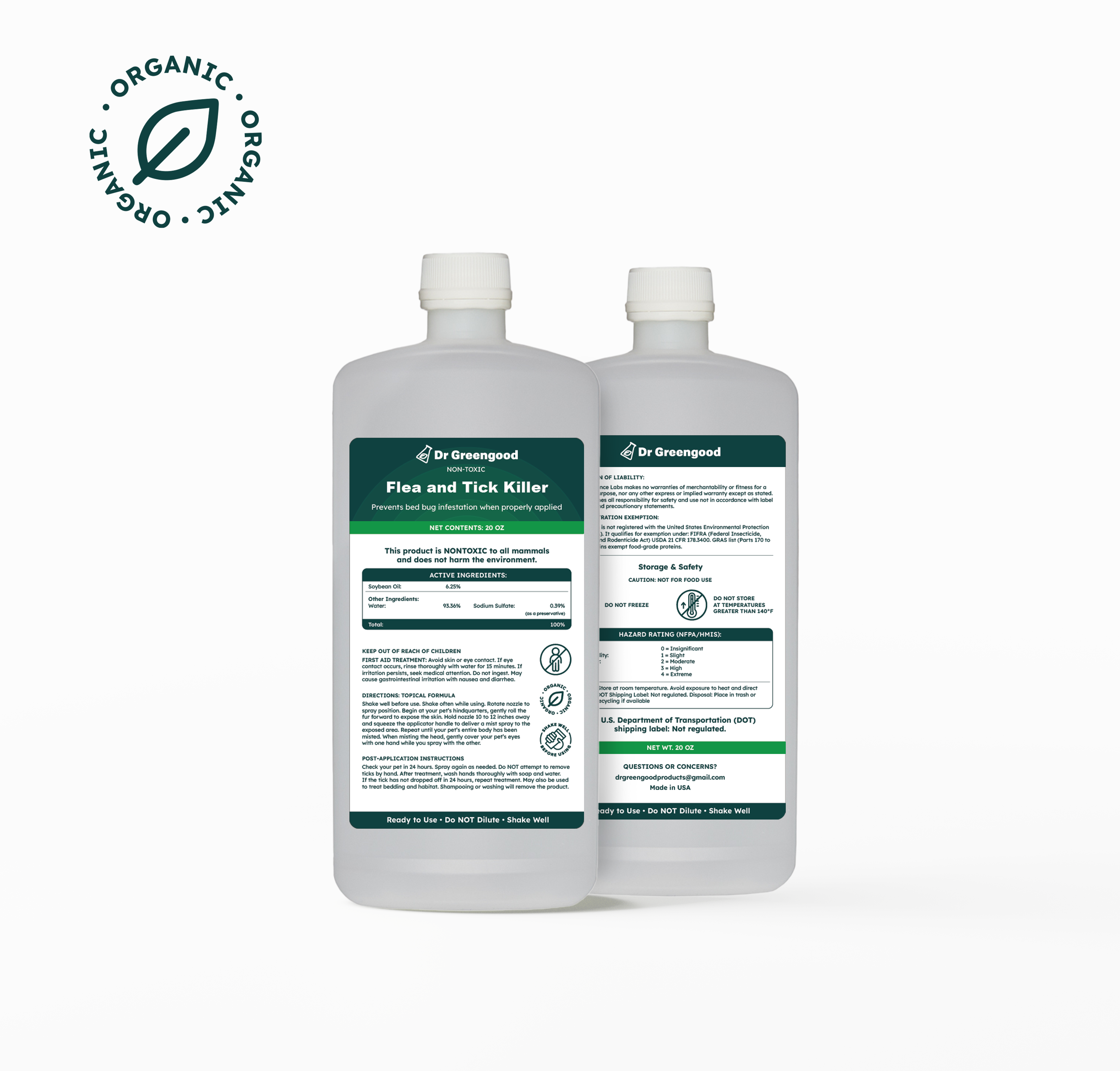 Topical Flea and Tick Killer- 20 Oz. Bottle (Ready to Use)