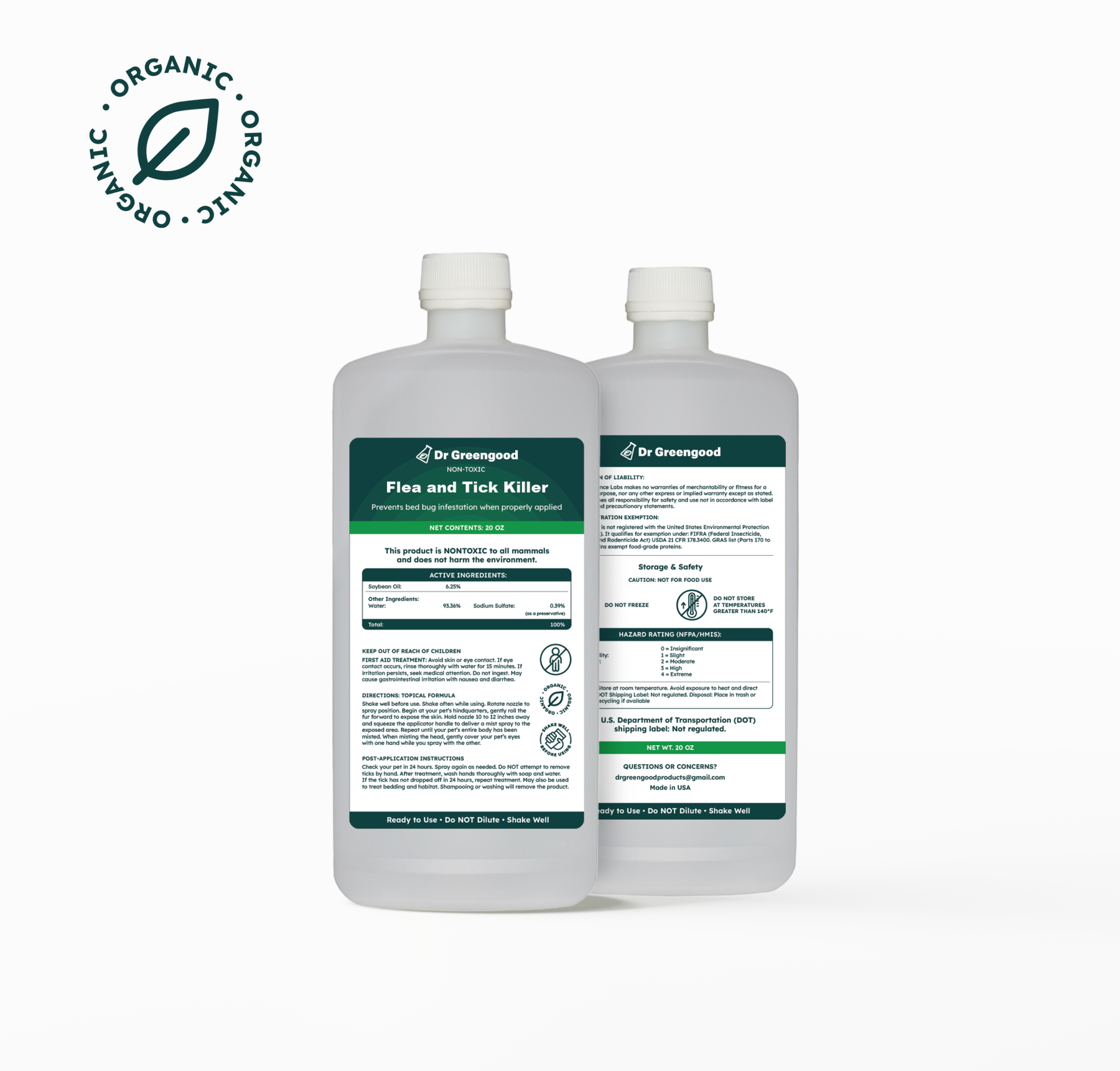 Topical Flea and Tick Killer- 20 Oz. Bottle (Ready to Use)