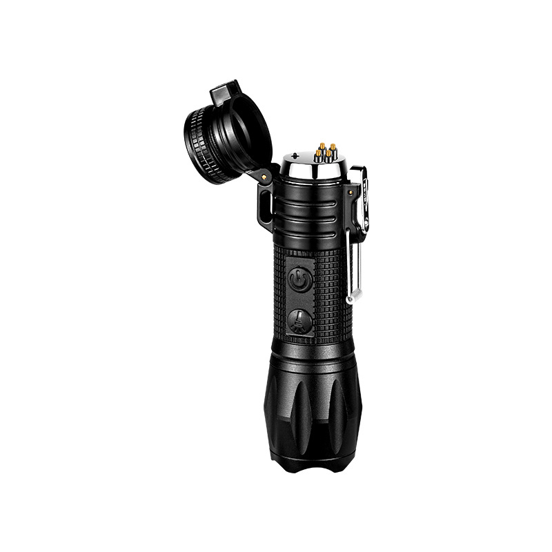 Double arc self-defense flashlight