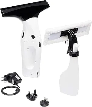 Fensterstaubsauger-Set mit wiederaufladbarer Lithiumbatterie, für Fenster, Fliesen, Spiegel und Duschschwände, EU-/UK-/US-/JP-Stecker enthalten, 2 stück