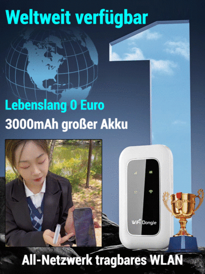 【Einmaliger Kauf für lebenslangen kostenlosen Internetzugang】Mobiler Satelliten-WLAN-Router | Ohne Vertrag oder SIM ️