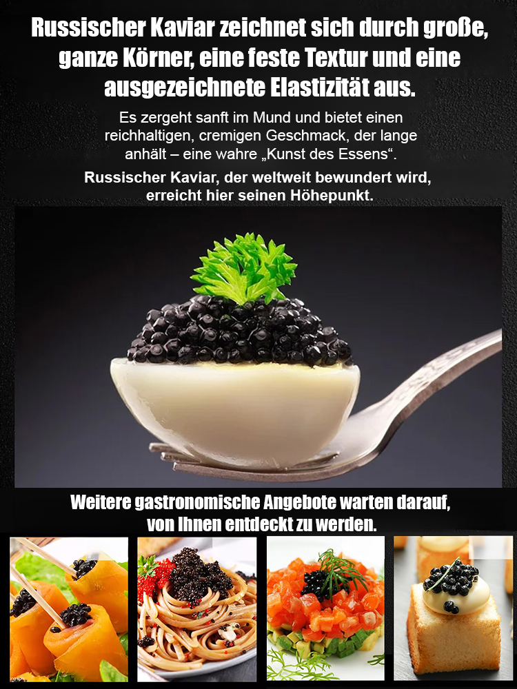Premium Russischer Kaviar | Wildfang aus der Kaspischen See | 180 Tage haltbar 