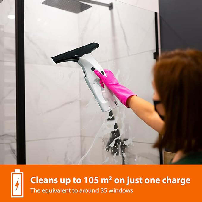 Fensterstaubsauger-Set mit wiederaufladbarer Lithiumbatterie, für Fenster, Fliesen, Spiegel und Duschschwände, EU-/UK-/US-/JP-Stecker enthalten, 2 stück
