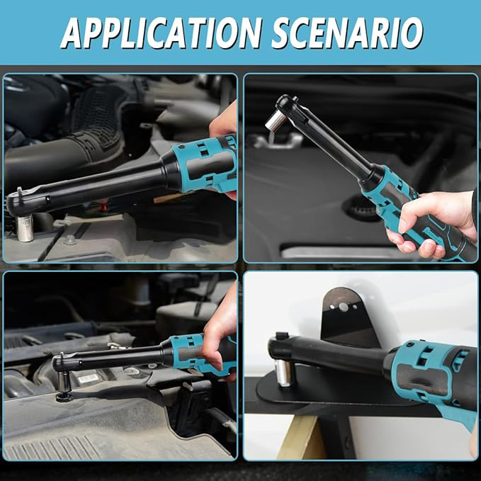 15CM Elektrischer Ratschenschlüssel Kompatibel mit Makita 18V Batterie 3/8" Akku Ratschenschlüssel 65 Ft-lbs Kabelloser Ratsche mit LED-Licht (ohne Batterie)