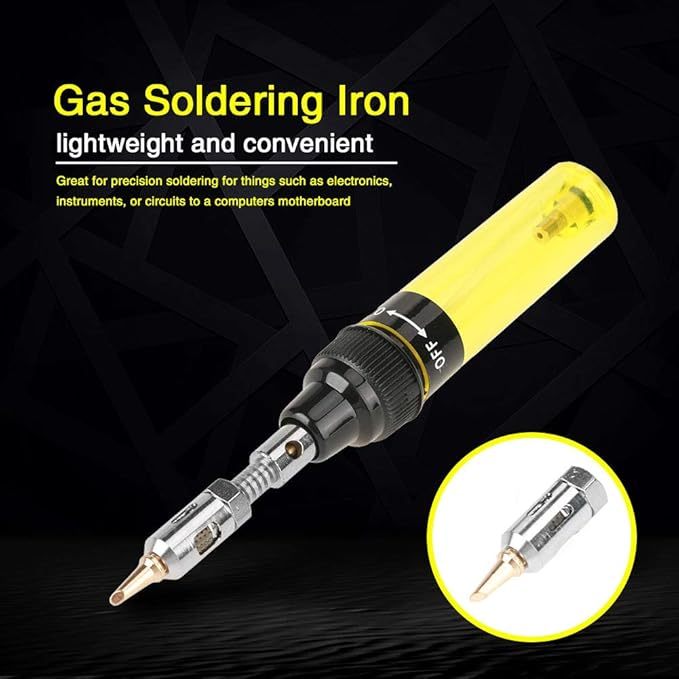 VA-100 Drahtlose Tragbare Heizung Werkzeug Butan Lötkolben Elektrische Blow Pen Schweißbrenner Werkzeuge (Gelb)
