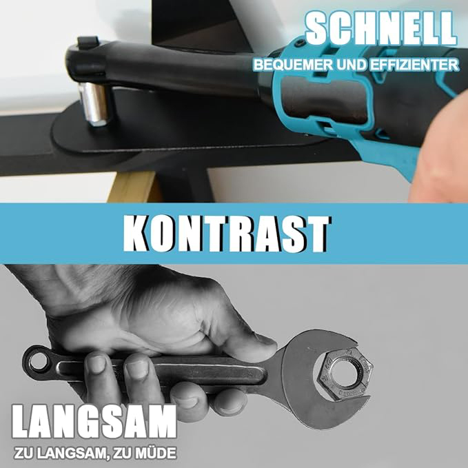 15CM Elektrischer Ratschenschlüssel Kompatibel mit Makita 18V Batterie 3/8" Akku Ratschenschlüssel 65 Ft-lbs Kabelloser Ratsche mit LED-Licht (ohne Batterie)