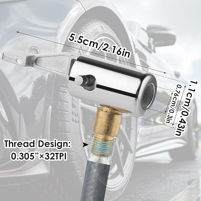 AOZUO 2 Stück 8mm Autoventil Adapter, Bosch Easy Pump Autoventil Hebelstecker Air Chuck Autoventil Adapter Reifen Ventil Luftpumpe Clip Fahrrad Ventil Adapter für Reifenventile