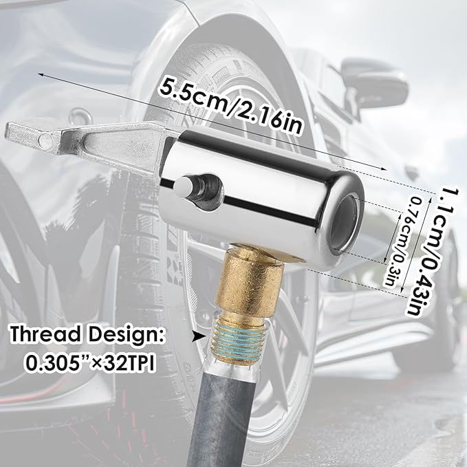 AOZUO 2 Stück 8mm Autoventil Adapter, Bosch Easy Pump Autoventil Hebelstecker Air Chuck Autoventil Adapter Reifen Ventil Luftpumpe Clip Fahrrad Ventil Adapter für Reifenventile