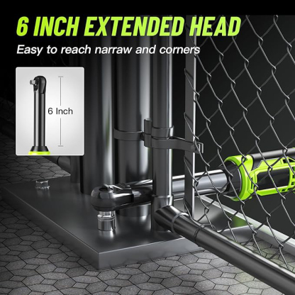 15CM Akku Ratschenschlüssel, 2x2000mAh Akku Ratsche, 400 U/Min Kabelloser Ratschenschlüssel Set mit Schnellladung und 7 Stecknüsse