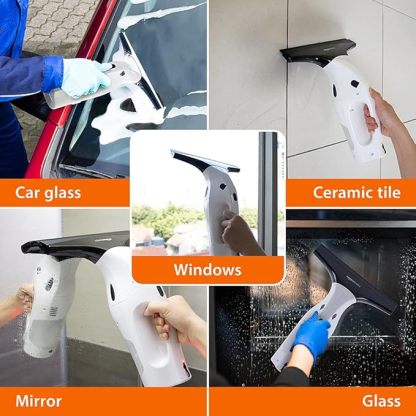 Fensterstaubsauger-Set mit wiederaufladbarer Lithiumbatterie, für Fenster, Fliesen, Spiegel und Duschschwände, EU-/UK-/US-/JP-Stecker enthalten, 2 stück