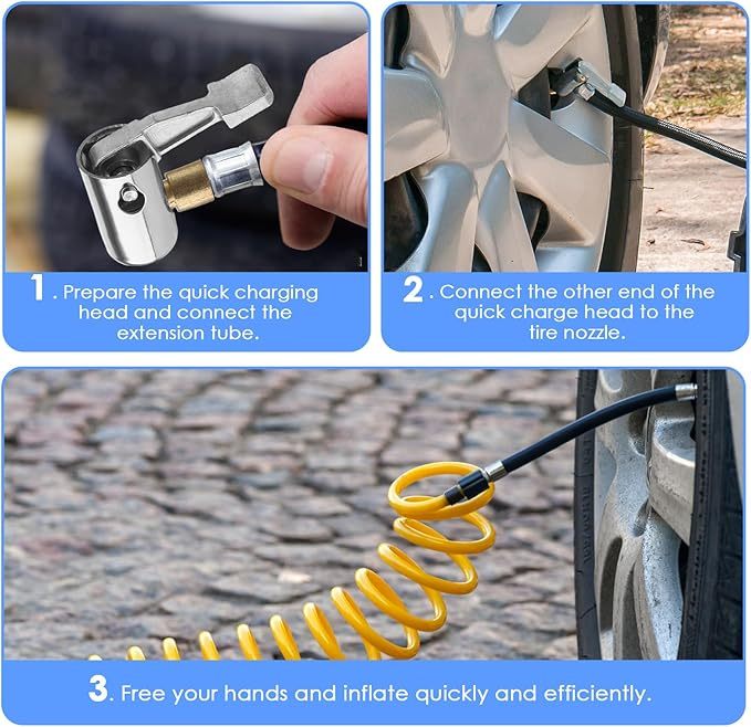 AOZUO 2 Stück 8mm Autoventil Adapter, Bosch Easy Pump Autoventil Hebelstecker Air Chuck Autoventil Adapter Reifen Ventil Luftpumpe Clip Fahrrad Ventil Adapter für Reifenventile