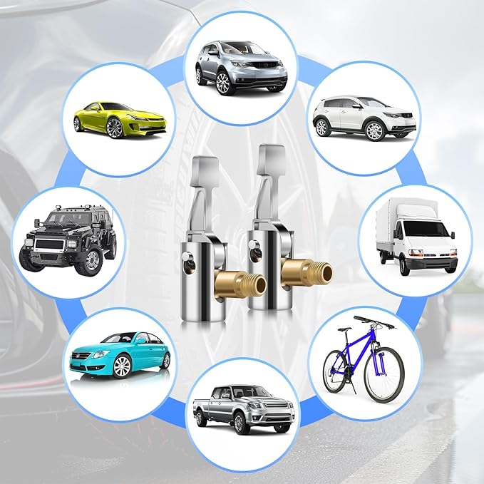 AOZUO 2 Stück 8mm Autoventil Adapter, Bosch Easy Pump Autoventil Hebelstecker Air Chuck Autoventil Adapter Reifen Ventil Luftpumpe Clip Fahrrad Ventil Adapter für Reifenventile