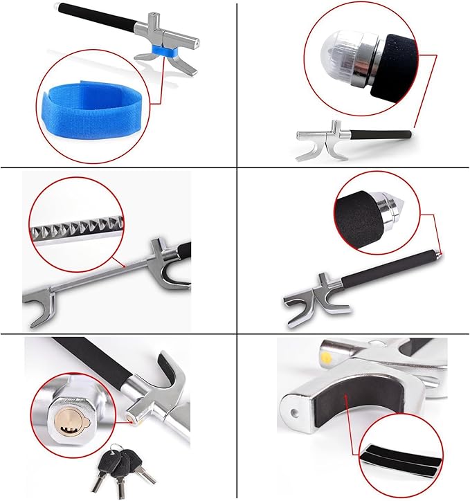 Tevlaphee Lenkradkralle, Lenkradschloss für Auto, Auto Diebstahlsicherung, Lenkradsperre Wohnmobil, Auto-Kralle als Wegfahrsperre, Universal(Schwarz)