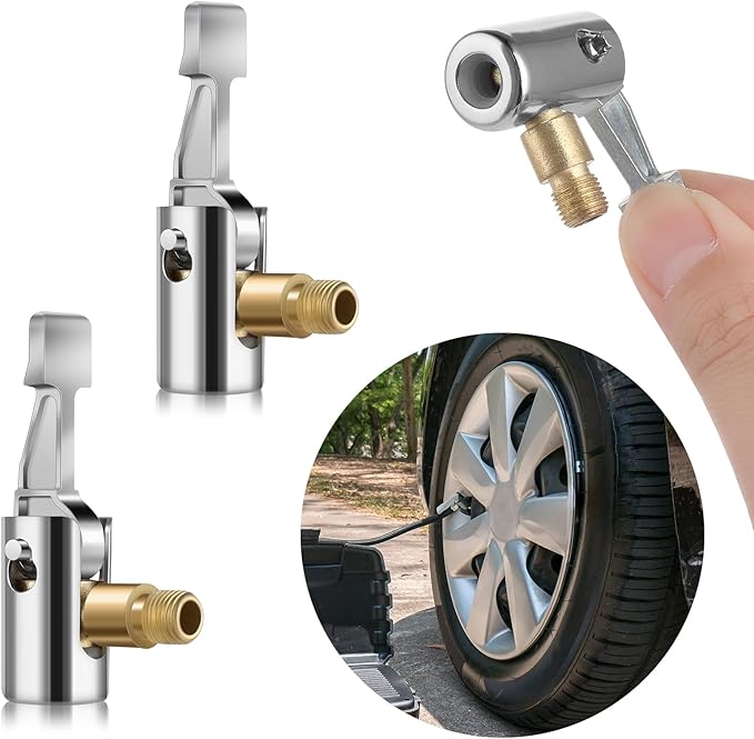 AOZUO 2 Stück 8mm Autoventil Adapter, Bosch Easy Pump Autoventil Hebelstecker Air Chuck Autoventil Adapter Reifen Ventil Luftpumpe Clip Fahrrad Ventil Adapter für Reifenventile