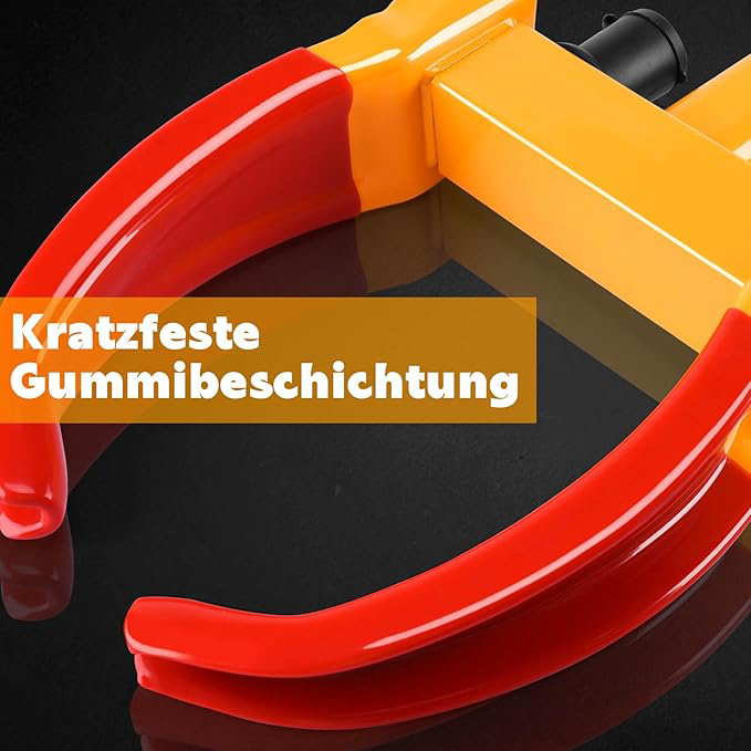  Radkralle Parkkralle mit Sicherheitsschloss und 3 Schlüsseln für PKW Wohnwagen Anhänger - Reifenbreite 19-30cm - Felgenkralle Reifenkralle Wegfahrsperre Diebstahlsicherung