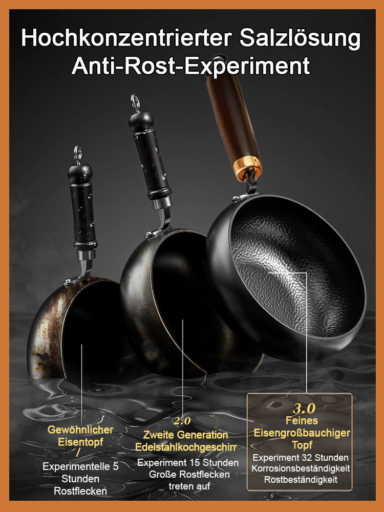 Handgeschmiedete Pfanne✨30.000 Hand-Schläge ✨Ohne chemische Beschichtung ✨Sicher & Gesund