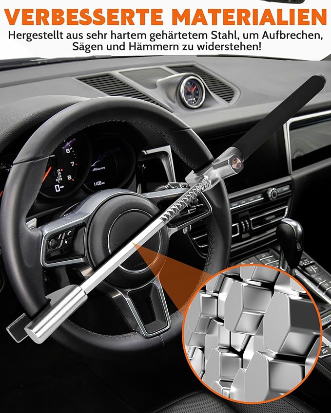 Tevlaphee Lenkradkralle, Lenkradschloss für Auto, Auto Diebstahlsicherung, Lenkradsperre Wohnmobil, Auto-Kralle als Wegfahrsperre, Universal(Schwarz)