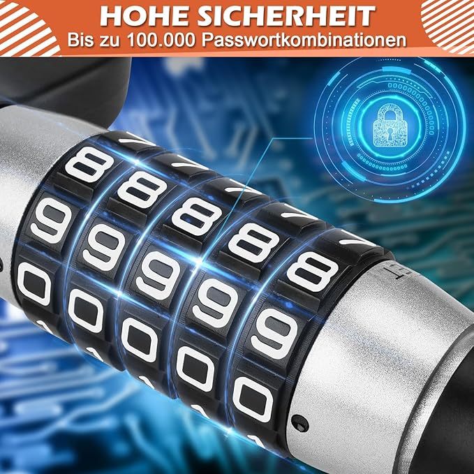 Tevlaphee Lenkradkralle mit Zahlenschloss, Lenkradschloss, Parkkralle, Radkralle, Auto Diebstahlschutz, Lenkradsperre Auto, Universal(Schwarz)