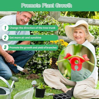 qianduoduo 60 Stück Pflanzenbieger,Pflanzen bieger Clips,90 Grad Pflanzenbieger Low Stress Training Clips,Pflanzen Training Clips,Gardening Plant Support(Rot+Grün)