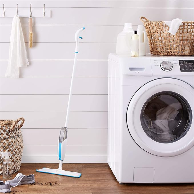 Sprühmopp, blau und weiß