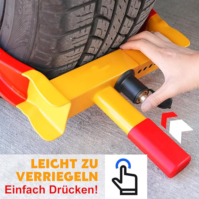 Radkralle Parkkralle mit Sicherheitsschloss und 3 Schlüsseln für PKW Wohnwagen Anhänger - Reifenbreite 19-30cm - Felgenkralle Reifenkralle Wegfahrsperre Diebstahlsicherung