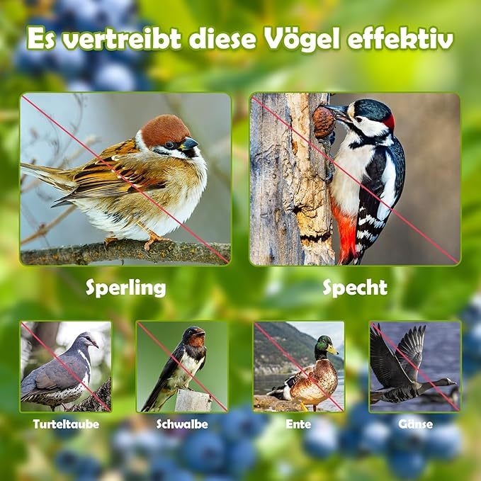 2 Rollen 80m x 2.4cm Vogelabwehr Vogelband, Vogelschreck Vogelabwehr, Reflektierendes Vogelabwehrband, Abwehrband Vogel Band Reflexion Reflektorband zur Vogelabwehr, für Protect Gärten Höfe Pflanze