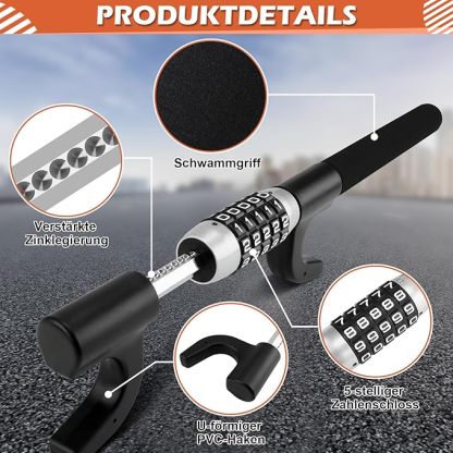 Tevlaphee Lenkradkralle mit Zahlenschloss, Lenkradschloss, Parkkralle, Radkralle, Auto Diebstahlschutz, Lenkradsperre Auto, Universal(Schwarz)