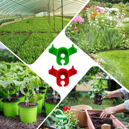 qianduoduo 60 Stück Pflanzenbieger,Pflanzen bieger Clips,90 Grad Pflanzenbieger Low Stress Training Clips,Pflanzen Training Clips,Gardening Plant Support(Rot+Grün)