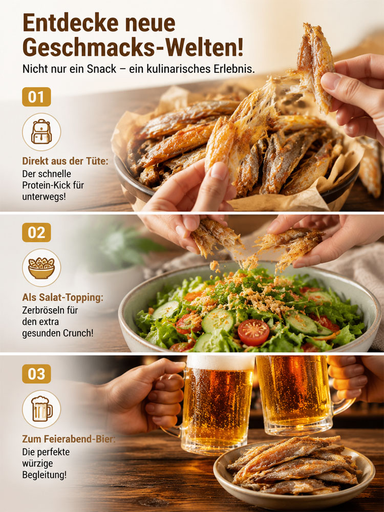 【Snack ohne Reue】Handentgrätete Wildfisch-Snacks|7x Protein・Low Fat|0 Zusätze・Fitness-Snack✨