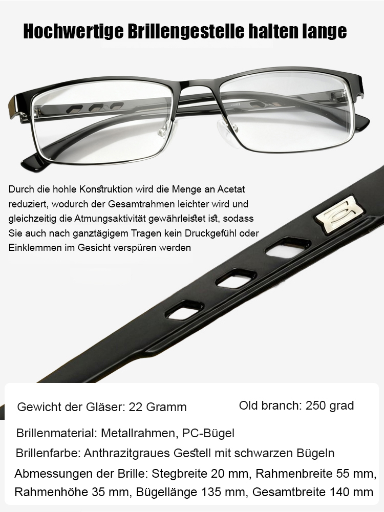 【👓Keine Augenuntersuchung erforderlich, deckt -10,0 bis +10,0 Dioptrien ab!】Kristall-Autofokus-Anti-Blaulicht-Photochromatische Lesebrille
