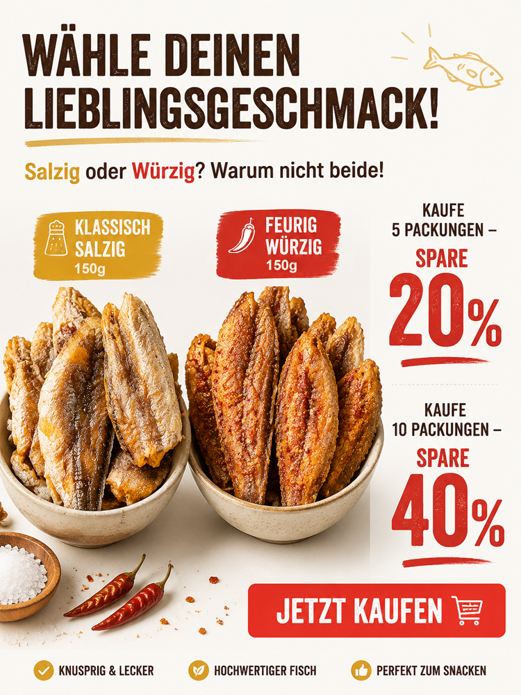 【Snack ohne Reue】Handentgrätete Wildfisch-Snacks|7x Protein・Low Fat|0 Zusätze・Fitness-Snack✨